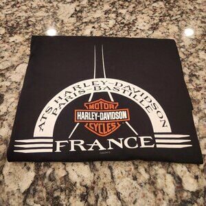 Vintage 2004 Harley Davidson ATS Paris-Bastille France Graphic T-Shirt - Size L